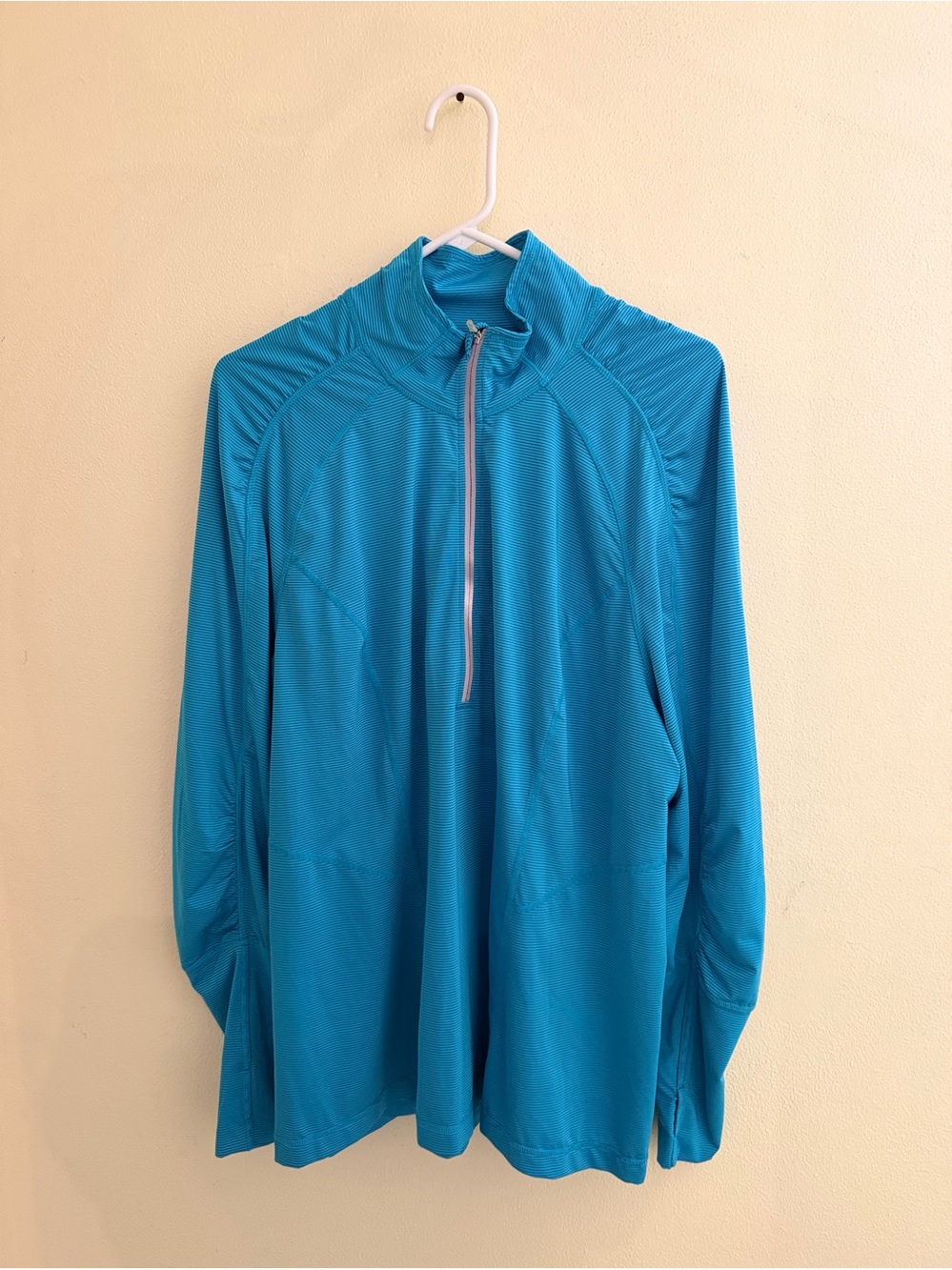 Zella Women’s 1/4 Zip Mock Neck Activewear Top Long Sleeve Turquoise